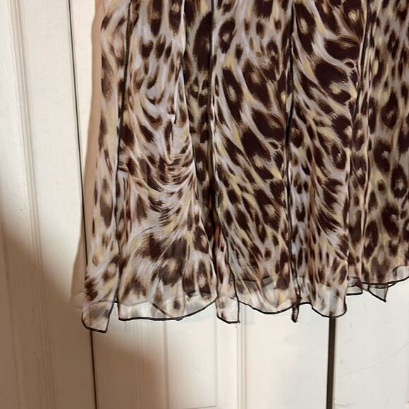 Scarlett Cheetah Leopard Animal Print Flared Skirt With Layering Strips 9 10 - Picture 10 of 16